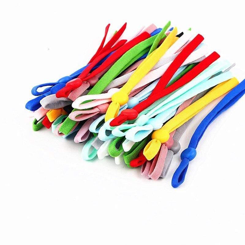 Planet Gates 100Pcs Mask Sewing Elastic Band Cord With Adjustable Buckle Stretchy Mask Earloop Lanyard Earmuff Rope DIY Making Supplies