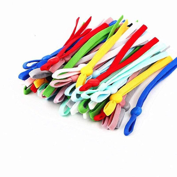 Planet Gates 100Pcs Mask Sewing Elastic Band Cord With Adjustable Buckle Stretchy Mask Earloop Lanyard Earmuff Rope DIY Making Supplies