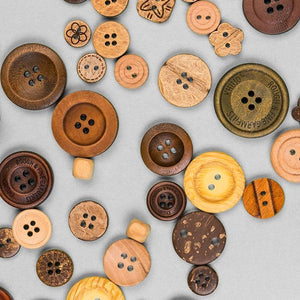 Planet Gates 100pcs Mixed Randomly Flatback Wooden Buttons Craft For Scrapbooking Needlework Decor Wood Button DIY Clothes Sewing Accessories (100pcs Random Mixed)