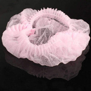 Planet Gates 100pcs Non Woven Disposable Shower Caps Hotel One-Off Elastic Shower Bathing Cap Bathroom Products Travel Camping Accessories