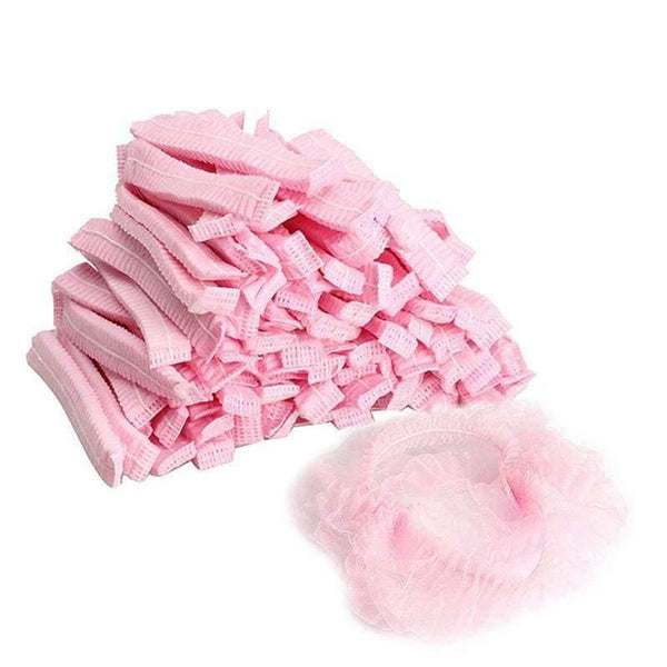 Planet Gates 100pcs Non Woven Disposable Shower Caps Hotel One-Off Elastic Shower Bathing Cap Bathroom Products Travel Camping Accessories