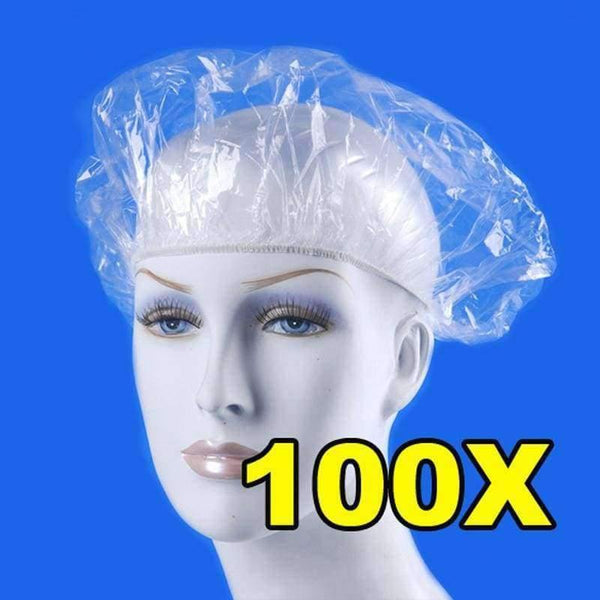 Planet Gates 100pcs/pack Disposable Hat Hotel One-Off Elastic Shower Bathing Cap Clear Hair Salon Bathroom Products Free Shipping
