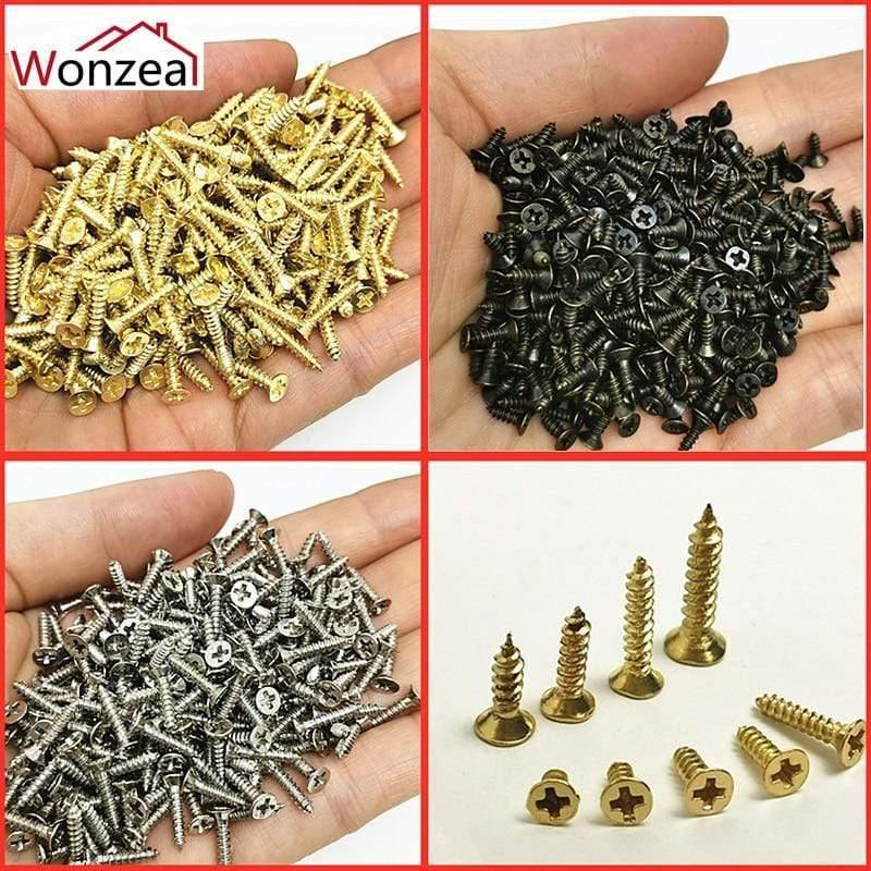 100pcs/pack M2 M2.5 M3 Steel Mini Micro Small Phillips Flat Head Cross Round Pan Head Self-tapping Screws Wood Furniture Screws