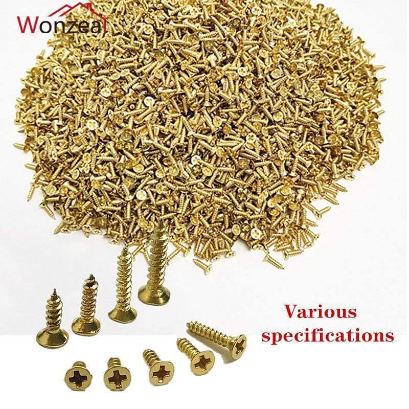 100pcs/pack M2 M2.5 M3 Steel Mini Micro Small Phillips Flat Head Cross Round Pan Head Self-tapping Screws Wood Furniture Screws