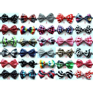 Planet Gates 100pcs Pet bowties Solid Adjustable Pet dog Cat Wedding Accessories Pet Neckties Ties  Dog Holiday Products Christmas Supplies