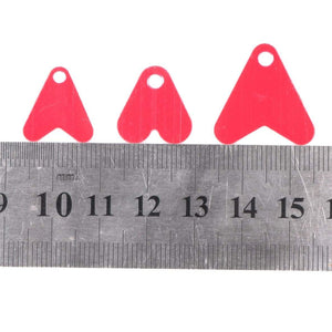 Planet Gates 100Pcs Plastic Red Heart Shape Sequin Accessory 15/17/21mm For Bait Spoon Fishing Lure Hook Tail DIY Fishing Lure Accessories