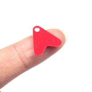 Planet Gates 100Pcs Plastic Red Heart Shape Sequin Accessory 15/17/21mm For Bait Spoon Fishing Lure Hook Tail DIY Fishing Lure Accessories