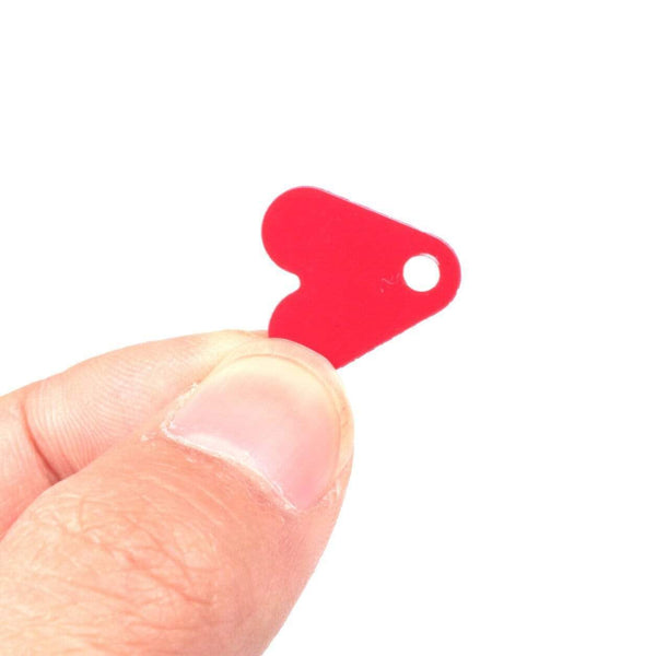 Planet Gates 100Pcs Plastic Red Heart Shape Sequin Accessory 15/17/21mm For Bait Spoon Fishing Lure Hook Tail DIY Fishing Lure Accessories