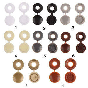 100Pcs Practical Hinged Plastic Screw Fold Snap Protective Cap Button Nuts Cover Bolts Protect Furniture Exterior Decor Hardware