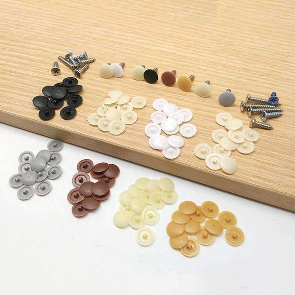 Planet Gates 100pcs Practical Self-tapping Screws Decorative Cover Plastic Nuts Bolts Covers Exterior Protective Caps Furniture Hardware
