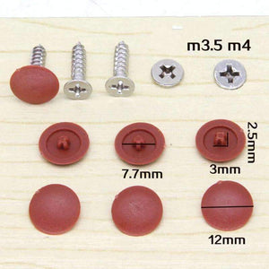 Planet Gates 100pcs Practical Self-tapping Screws Decorative Cover Plastic Nuts Bolts Covers Exterior Protective Caps Furniture Hardware