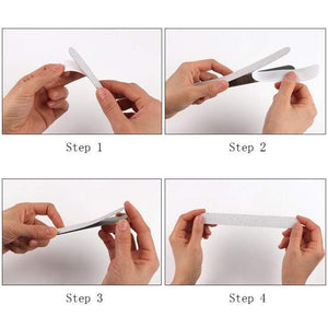 Planet Gates 100Pcs Replacement SandPaper Strips Nail File With Metal Handle Double-sided Sanding Buffer Block Straight Polishing Salon Tools