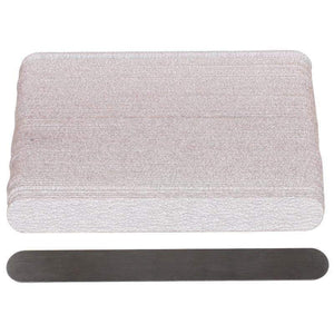 Planet Gates 100Pcs Replacement SandPaper Strips Nail File With Metal Handle Double-sided Sanding Buffer Block Straight Polishing Salon Tools