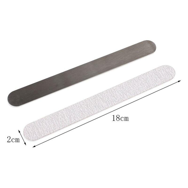 Planet Gates 100Pcs Replacement SandPaper Strips Nail File With Metal Handle Double-sided Sanding Buffer Block Straight Polishing Salon Tools
