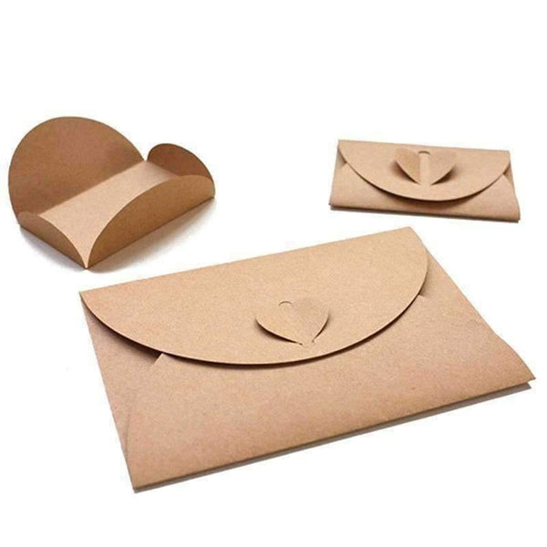 Planet Gates 100PCS Retro Kraft Paper Envelopes Handmade DIY Envelope With Bubble Mailing Bag Business Supplies