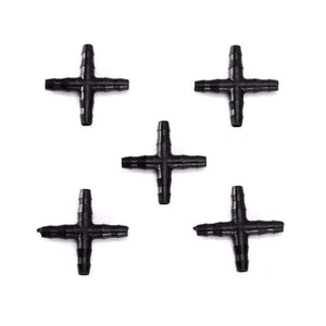 Planet Gates 100pcs/set 4/7mm Hose Garden Supplies Water Pipe Connector Micro Irrigation Pipe Straight Cross Fitting Water Pipe Diverter