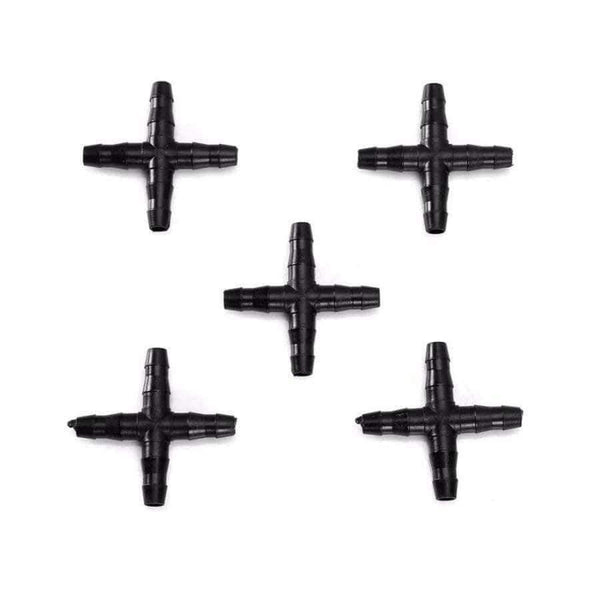 Planet Gates 100pcs/set 4/7mm Hose Garden Supplies Water Pipe Connector Micro Irrigation Pipe Straight Cross Fitting Water Pipe Diverter