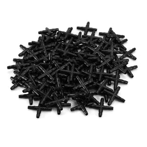Planet Gates 100pcs/set 4/7mm Hose Garden Supplies Water Pipe Connector Micro Irrigation Pipe Straight Cross Fitting Water Pipe Diverter