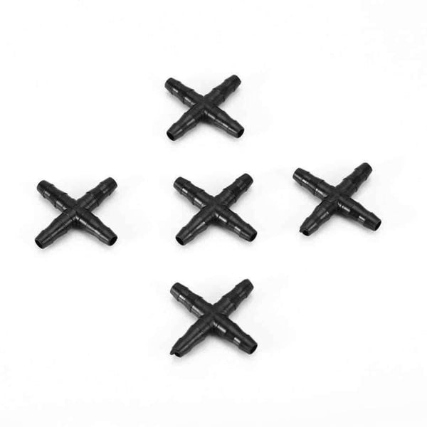 Planet Gates 100pcs/set 4/7mm Hose Garden Supplies Water Pipe Connector Micro Irrigation Pipe Straight Cross Fitting Water Pipe Diverter