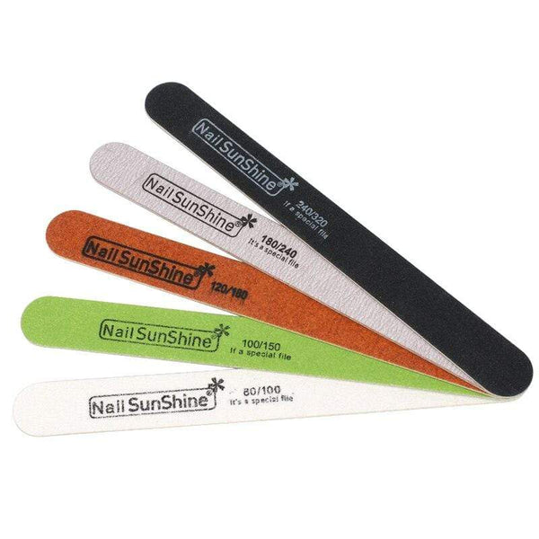 Planet Gates 100pcs Strong Thick Wood Nail File Multi Grit Wooden Sandpaper Nails File For Manicure Buffing Straight lime a ongle Nail Tools