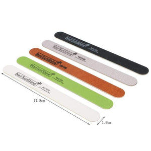 Planet Gates 100pcs Strong Thick Wood Nail File Multi Grit Wooden Sandpaper Nails File For Manicure Buffing Straight lime a ongle Nail Tools