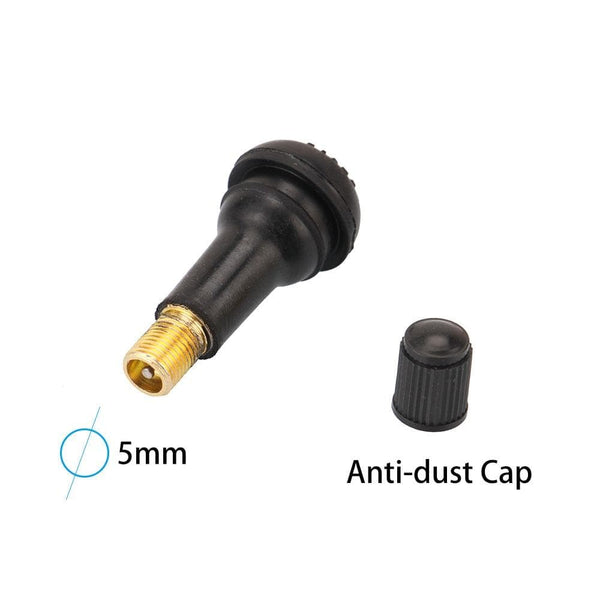 Planet Gates 100PCS TR413 Snap-in Rubber Tubeless Tire Valve Stems Tyre Replacement Valve Cap Cover Kit for ATV Bike Motorcycle