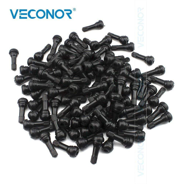 Planet Gates 100PCS TR413 Snap-in Rubber Tubeless Tire Valve Stems Tyre Replacement Valve Cap Cover Kit for ATV Bike Motorcycle