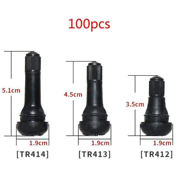 Planet Gates 100Pcs TR414/TR413/TR412 Rubber Tire Valve Cap Car Truck Tubeless Tyre Valve Stem Cover