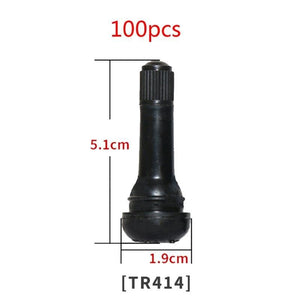 Planet Gates 100pcs TR414/TR413/TR412 Rubber Tire Valve Cap Car Truck Tubeless Tyre Valve Stem Cover Zinc Alloy Rubber Tire Stem Caps