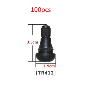 Planet Gates 100pcs TR414/TR413/TR412 Rubber Tire Valve Cap Car Truck Tubeless Tyre Valve Stem Cover Zinc Alloy Rubber Tire Stem Caps