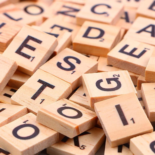 Planet Gates 100Pcs Wooden Letter Alphabet Tiles Toys Black Letters Numbers Craft Jigsaw Puzzles Educational Toys For Children