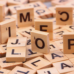 Planet Gates 100Pcs Wooden Letter Alphabet Tiles Toys Black Letters Numbers Craft Jigsaw Puzzles Educational Toys For Children