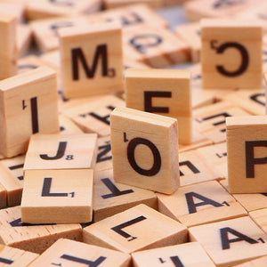 Planet Gates 100Pcs Wooden Letter Alphabet Tiles Toys Black Letters Numbers Craft Jigsaw Puzzles Educational Toys For Children