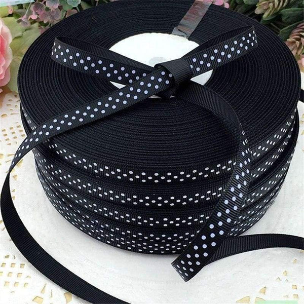 Planet Gates 100y 3/8" 10mm Dot Printed Grosgrain Ribbon Garment Sewing Accessories Headwear Material DIY Decorative arts and crafts