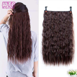 Planet Gates 102 / 22inches Long Corn Kinky Culry Wigs Heat Resistant Synthetic 5 Clip In Hair Extensions Water Wave Fake Hair 9 Colors