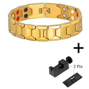 Planet Gates 10238  And Tool Jewelry Germanium Health Magnetic Therapy Jewelry Male 4 in 1 Bio Health Stainless Steel Bracelet 10238