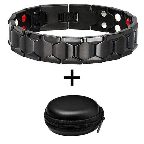 Planet Gates 10239 And Box Jewelry Germanium Health Magnetic Therapy Jewelry Male 4 in 1 Bio Health Stainless Steel Bracelet 10238