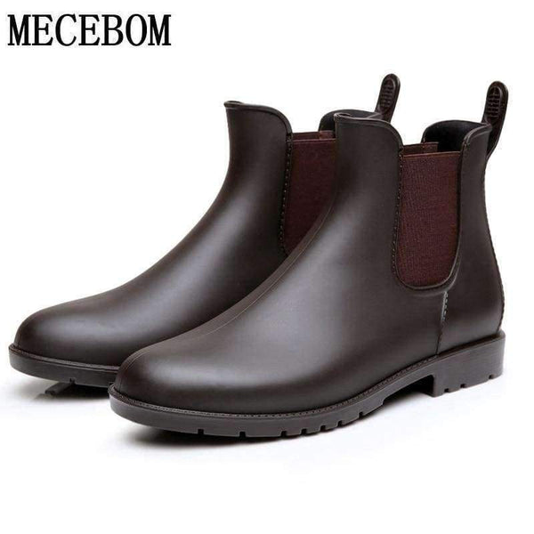 Planet Gates 102M black / 38 Men rubber rain boots fashion black chelsea boots casual lovers botas slip-on waterproof ankle boots moccasins 35-43 102m