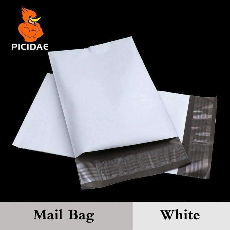 Planet Gates 102x167mm 100pcs Mail Packaging Poly Mailer Package Shipping Plastic Mailing Bag By Envelope Courier White Wholesale Bulk Self-Adhesive Supplies