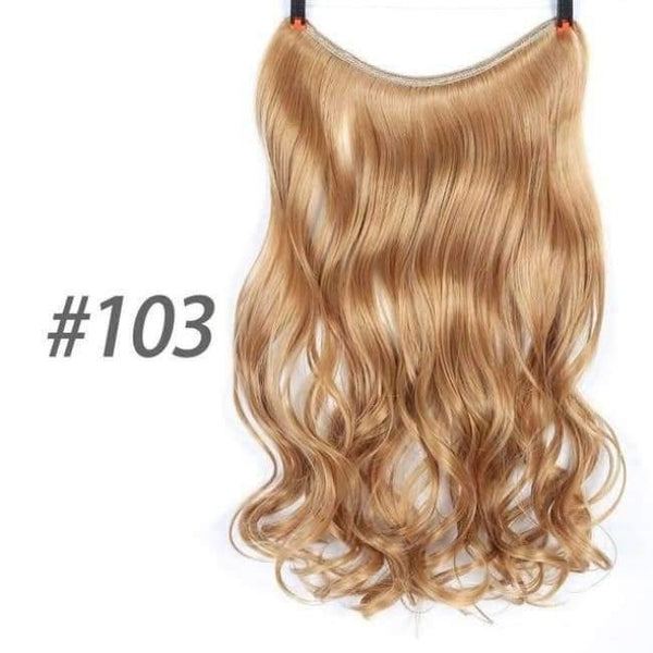 Planet Gates 103 1 / 22inches 22" 56 cm Long Wave Invisible Hair Extension Without Clip Fish Line Synthetic Wig as Natural Hair DIFE