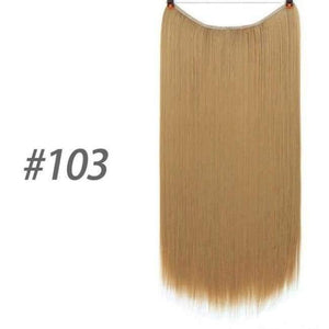 Planet Gates 103 / 22inches 22" 56 cm Long Wave Invisible Hair Extension Without Clip Fish Line Synthetic Wig as Natural Hair DIFE
