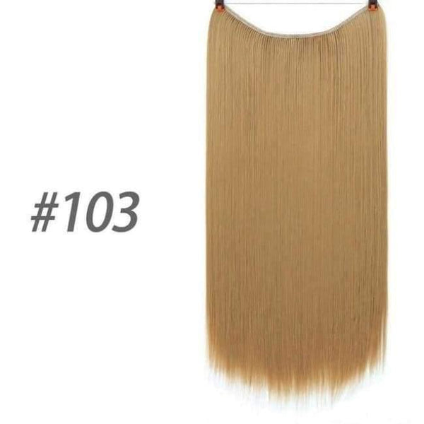 Planet Gates 103 / 22inches 22" 56 cm Long Wave Invisible Hair Extension Without Clip Fish Line Synthetic Wig as Natural Hair DIFE