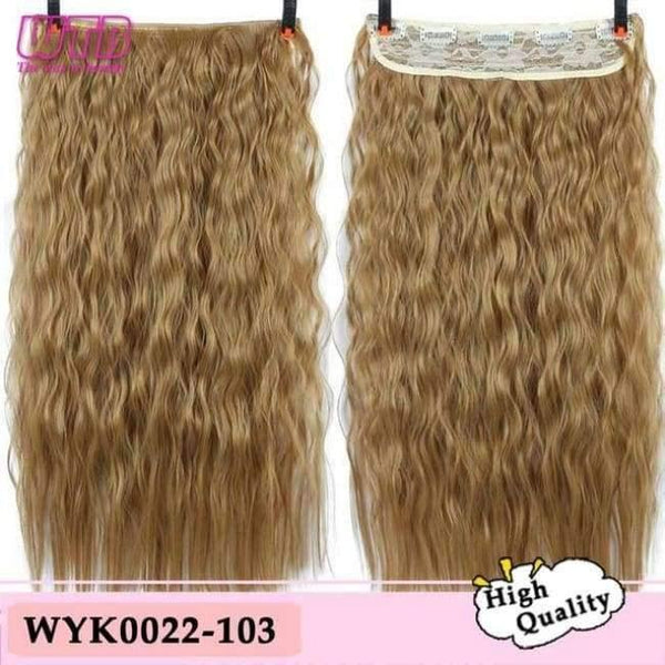 Planet Gates 103 / 22inches Long Corn Kinky Culry Wigs Heat Resistant Synthetic 5 Clip In Hair Extensions Water Wave Fake Hair 9 Colors