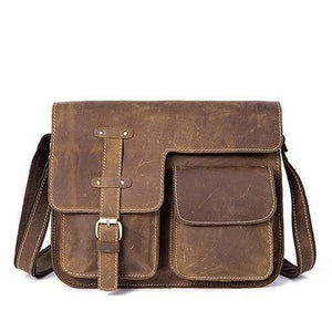 Planet Gates 1050brown / China Men's Bags Crazy Horse Genuine Leather Vintage Crossbody Bags for Men Messenger Bag Men's Shoulder Bag Male 1050
