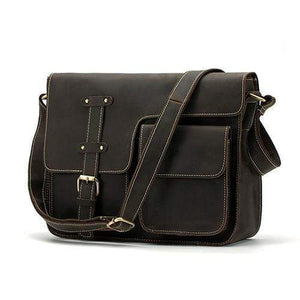 Planet Gates 1050deepcoffee / China Men's Bags Crazy Horse Genuine Leather Vintage Crossbody Bags for Men Messenger Bag Men's Shoulder Bag Male 1050