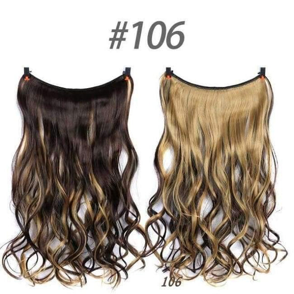 Planet Gates 106 1 / 22inches 22" 56 cm Long Wave Invisible Hair Extension Without Clip Fish Line Synthetic Wig as Natural Hair DIFE