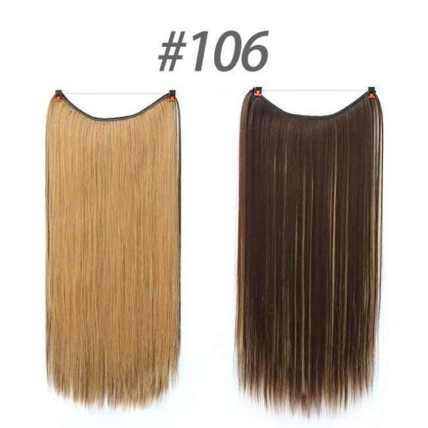 Planet Gates 106 / 22inches 22" 56 cm Long Wave Invisible Hair Extension Without Clip Fish Line Synthetic Wig as Natural Hair DIFE