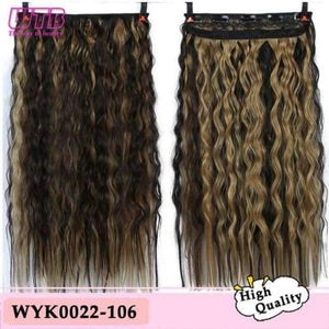 Planet Gates 106 / 22inches Long Corn Kinky Culry Wigs Heat Resistant Synthetic 5 Clip In Hair Extensions Water Wave Fake Hair 9 Colors