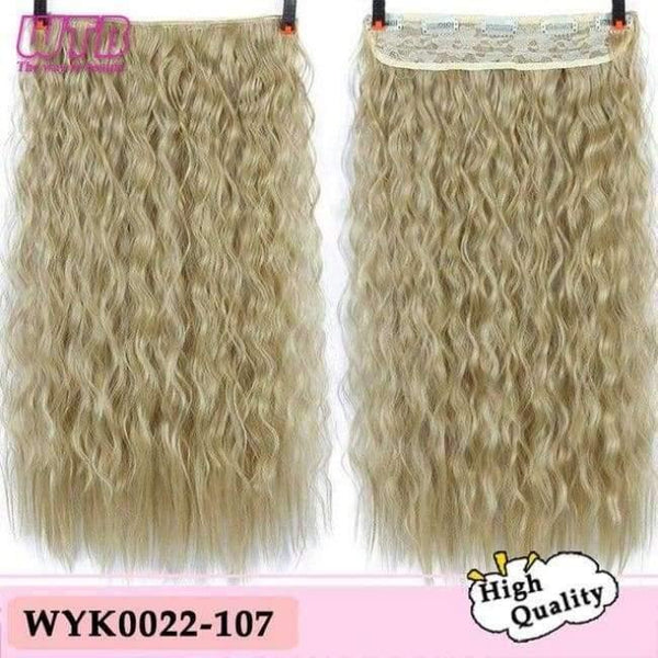 Planet Gates 107 / 22inches Long Corn Kinky Culry Wigs Heat Resistant Synthetic 5 Clip In Hair Extensions Water Wave Fake Hair 9 Colors