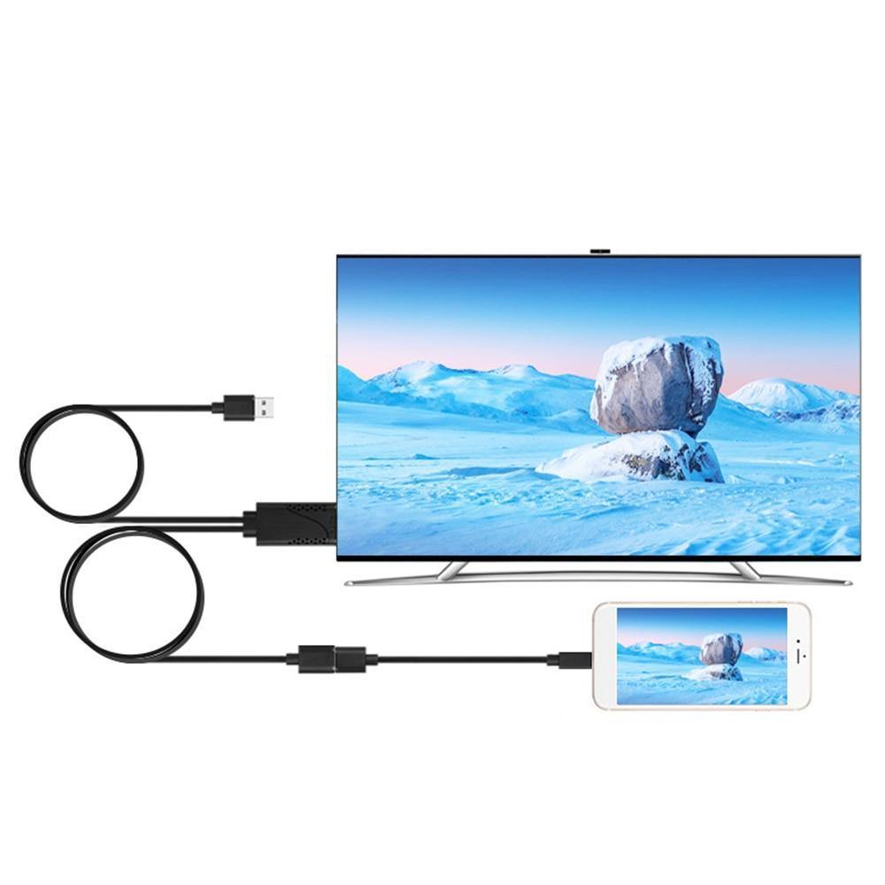 Planet Gates 1080P HDMI to USB Female/Male Converter Adapter Cable Cooling Holes For TV HDTV Connection Mirror Cast to iOS Android Phone